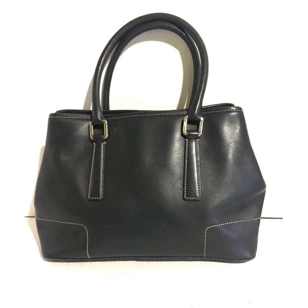 Coach vintage black leather satchel handbag